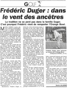 Frédéric Duger dans le vent des ancêtres-Revue de presse |Frédéric Duger |Cours de golf Biarritz-stage de golf Biarritz | Pays basque