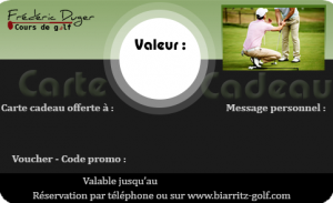 voucher carte cadeau de Golf Biarritz Frédéric Duger
